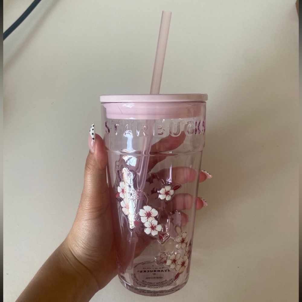 2026 Starbucks Japan Exclusive Sakura Glass Cup with Straw